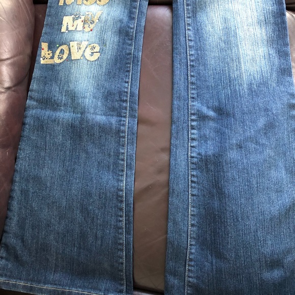 Fancy Indigo Blue Stone washed, boot cut, stretch, low rise, women’s jeans. - Picture 6 of 13